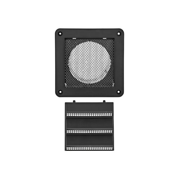 4 inch Black Plastic Fresh Air Intake Vent (Rain Guard) - Unassembled