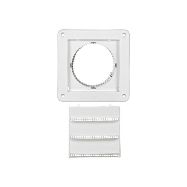 4 inch White Plastic Fresh Air Intake Vent (Rain Guard) - Unassembled