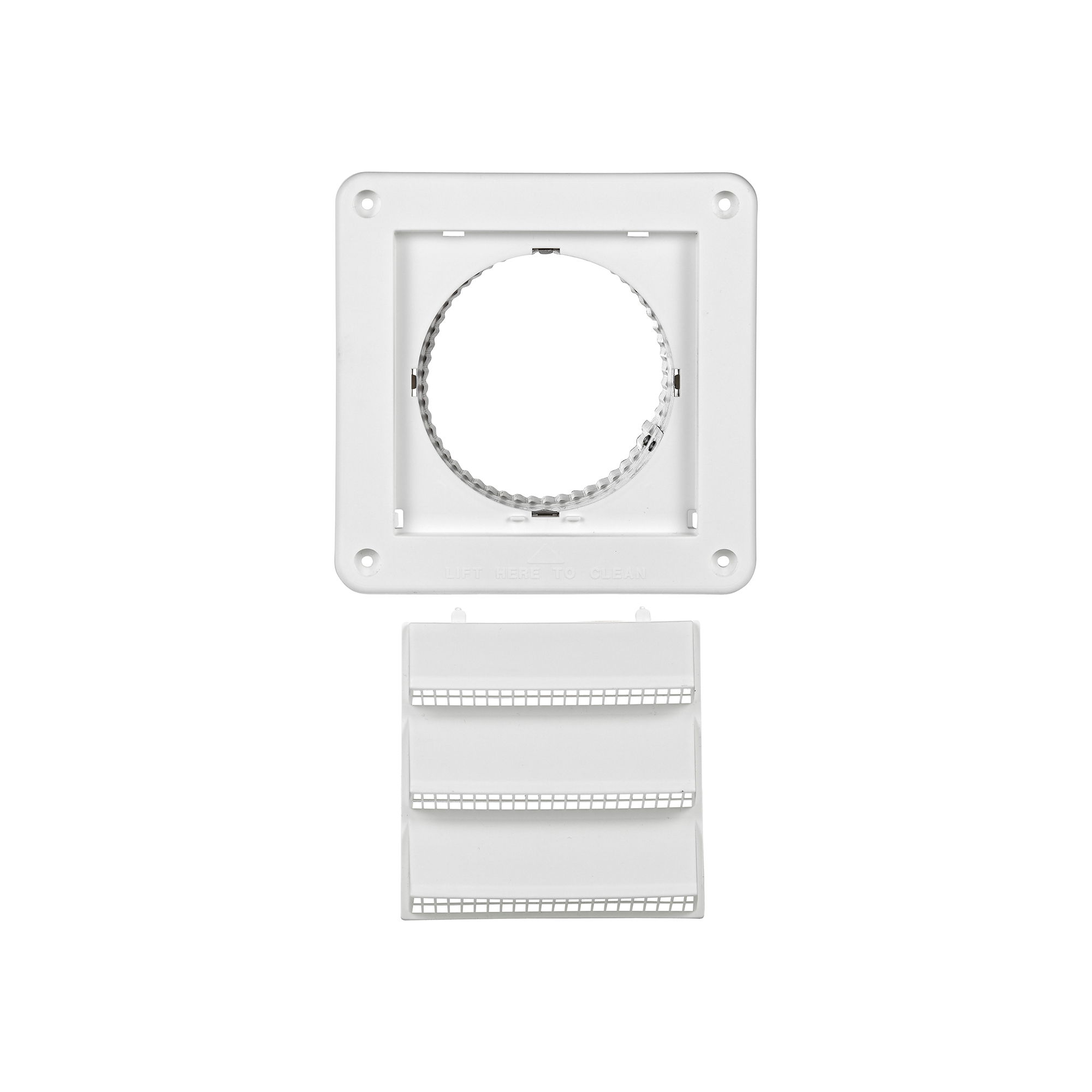 4 inch White Plastic Fresh Air Intake Vent (Rain Guard) - Unassembled