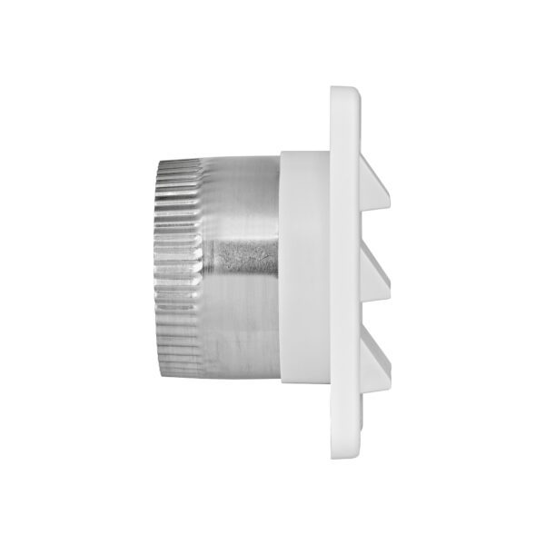 4 inch White Plastic Fresh Air Intake Vent (Rain Guard) - Side
