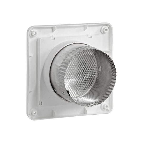 4 inch White Plastic Fresh Air Intake Vent (Rain Guard) - Back