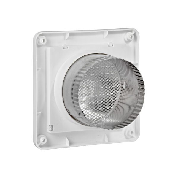 4 inch White Plastic Fresh Air Intake Vent (Mini Louver) - Back