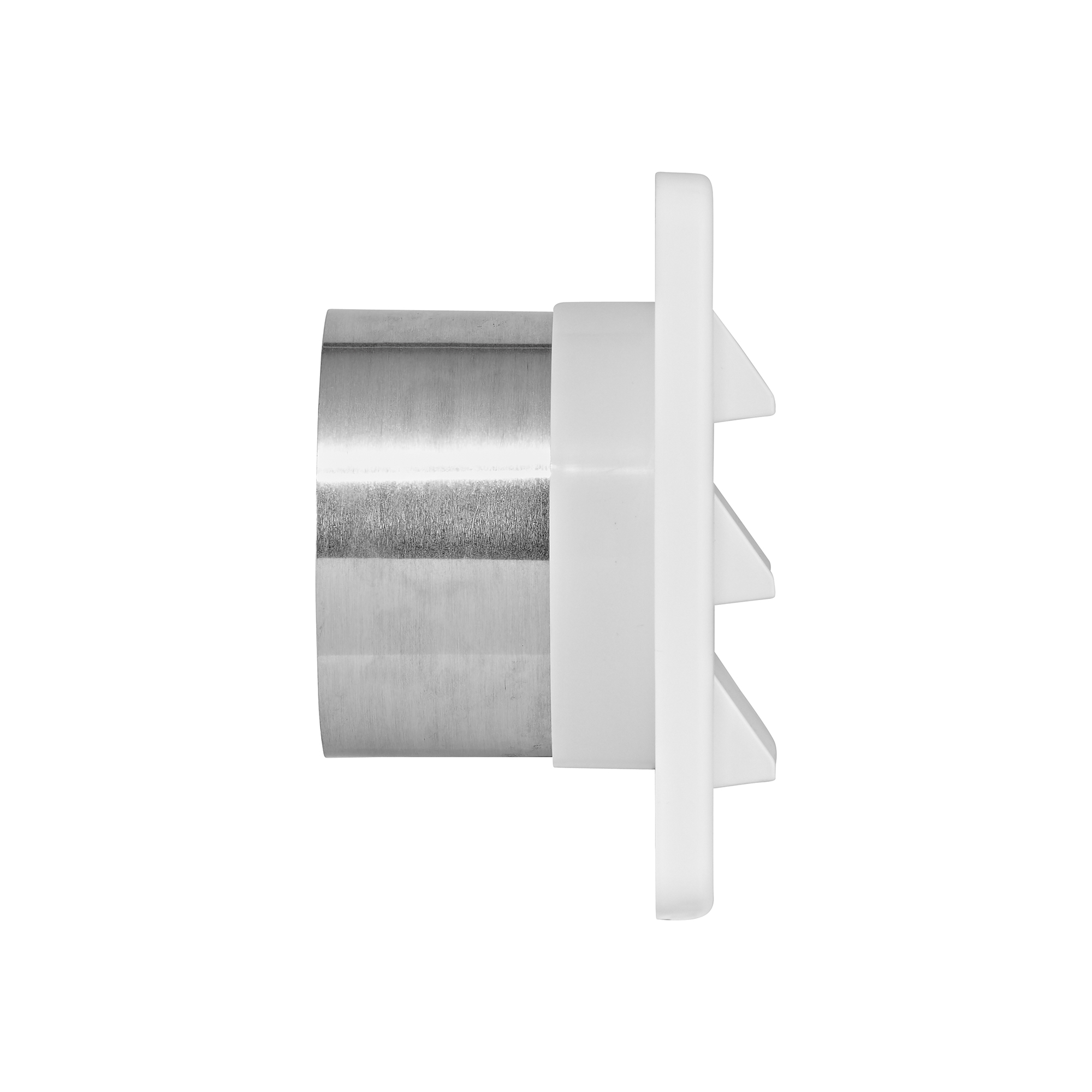 4 inch White Plastic Fresh Air Intake Vent (Rain Guard) - Side
