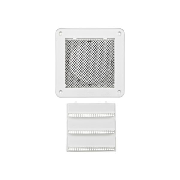 4 inch White Plastic Fresh Air Intake Vent (Rain Guard) - Unassembled