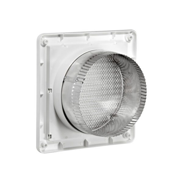 6 inch White Plastic Fresh Air Intake Vent (Mini Louver) - Back