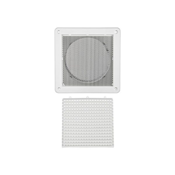 6 inch White Plastic Fresh Air Intake Vent (Mini Louver) - Unassembled