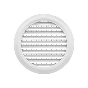 6 inch White Plastic Flush Mount Round Soffit Vent - Front
