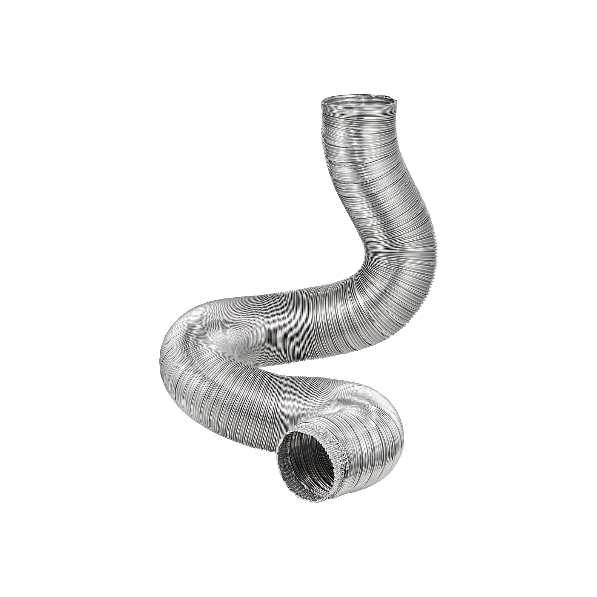 8 foot Flexible Aluminum Duct (Semi-Rigid) - One Crimped End