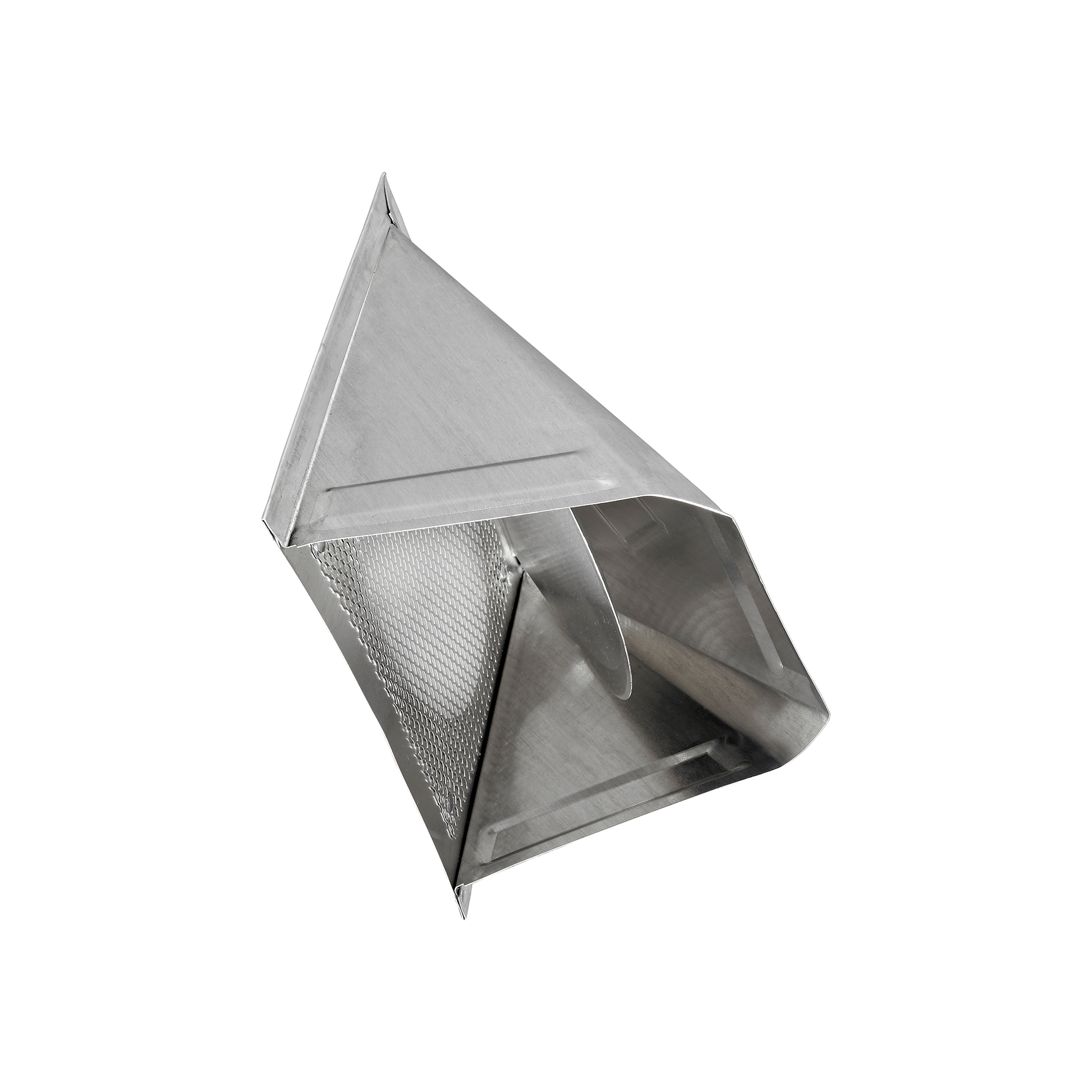 Aluminum Wall Exhaust Hood Bath Fan Vent - Damper - Bug Screen - Flush Mount - Opened