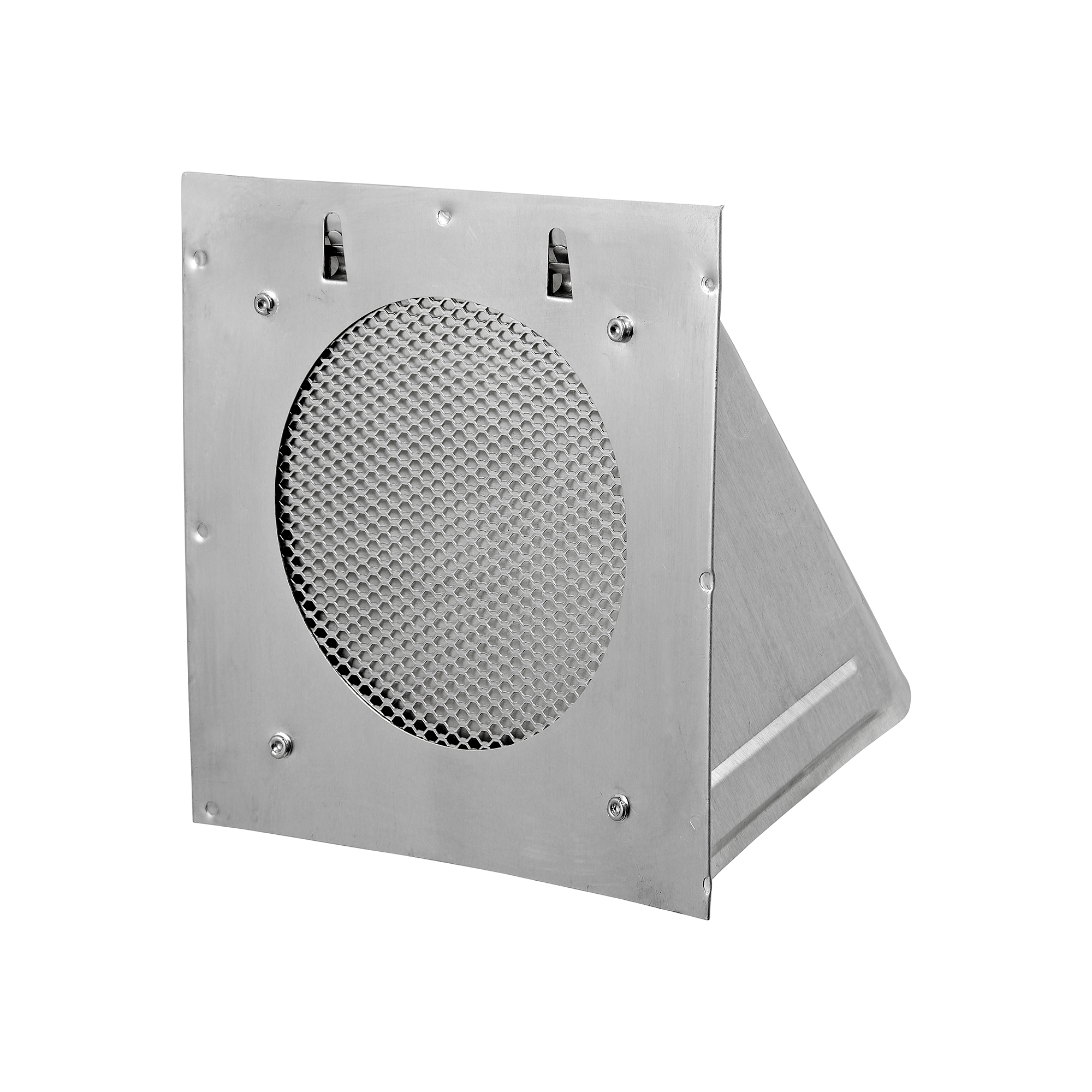 Aluminum Wall Exhaust Hood Bath Fan Vent - Damper - Bug Screen - Flush Mount - Back