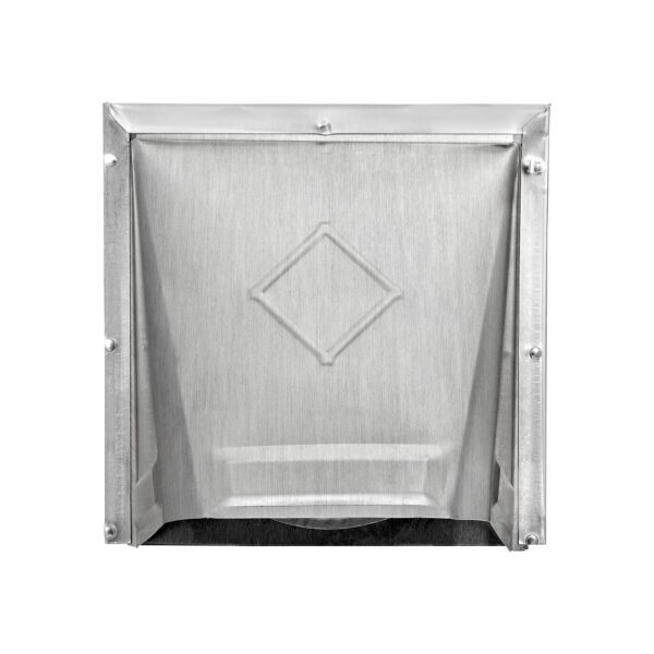 Aluminum Wall Exhaust Hood Bath Fan Vent - Damper - Bug Screen - Flush Mount - Front