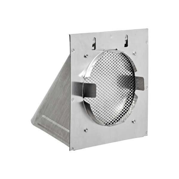 Aluminum Wall Exhaust Hood Bath Fan Vent - Damper - Bug Screen - Flush Mount - Back