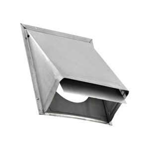 Galvanized Steel Wall Exhaust Hood Bath Fan Vent - Damper - Front