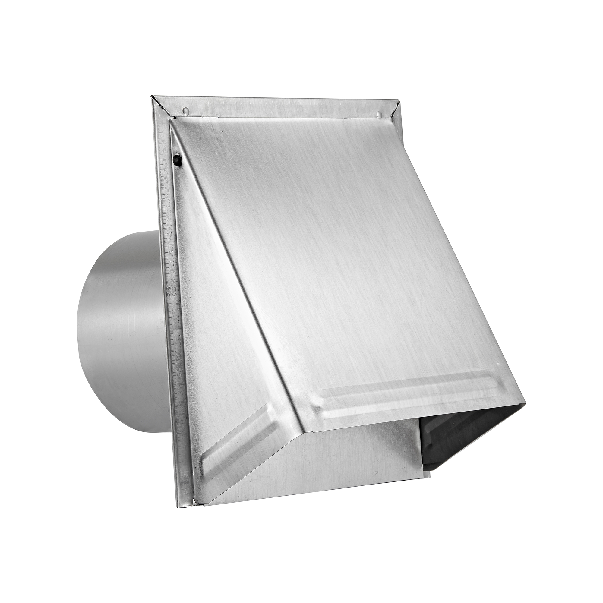3460MS-6-02 Aluminum Wall Exhaust Hood Bath Fan Vent - Damper - Wire Mesh Screen - 6 inch Pipe - Front