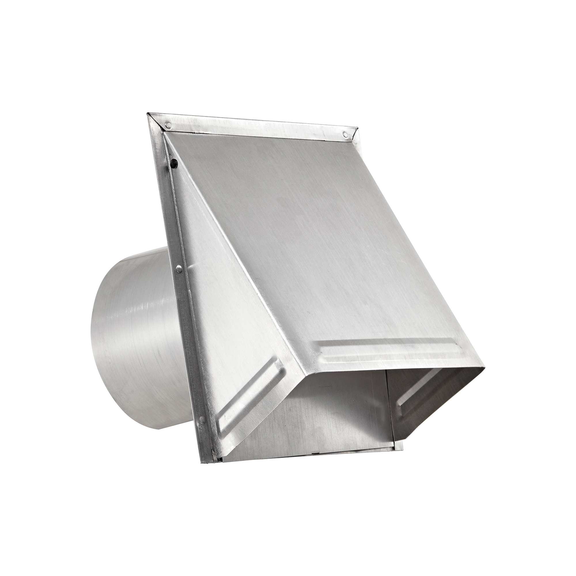 3460MS-6-03 Aluminum Wall Exhaust Hood Bath Fan Vent - Damper - Wire Mesh Screen - 6 inch Pipe - Angled