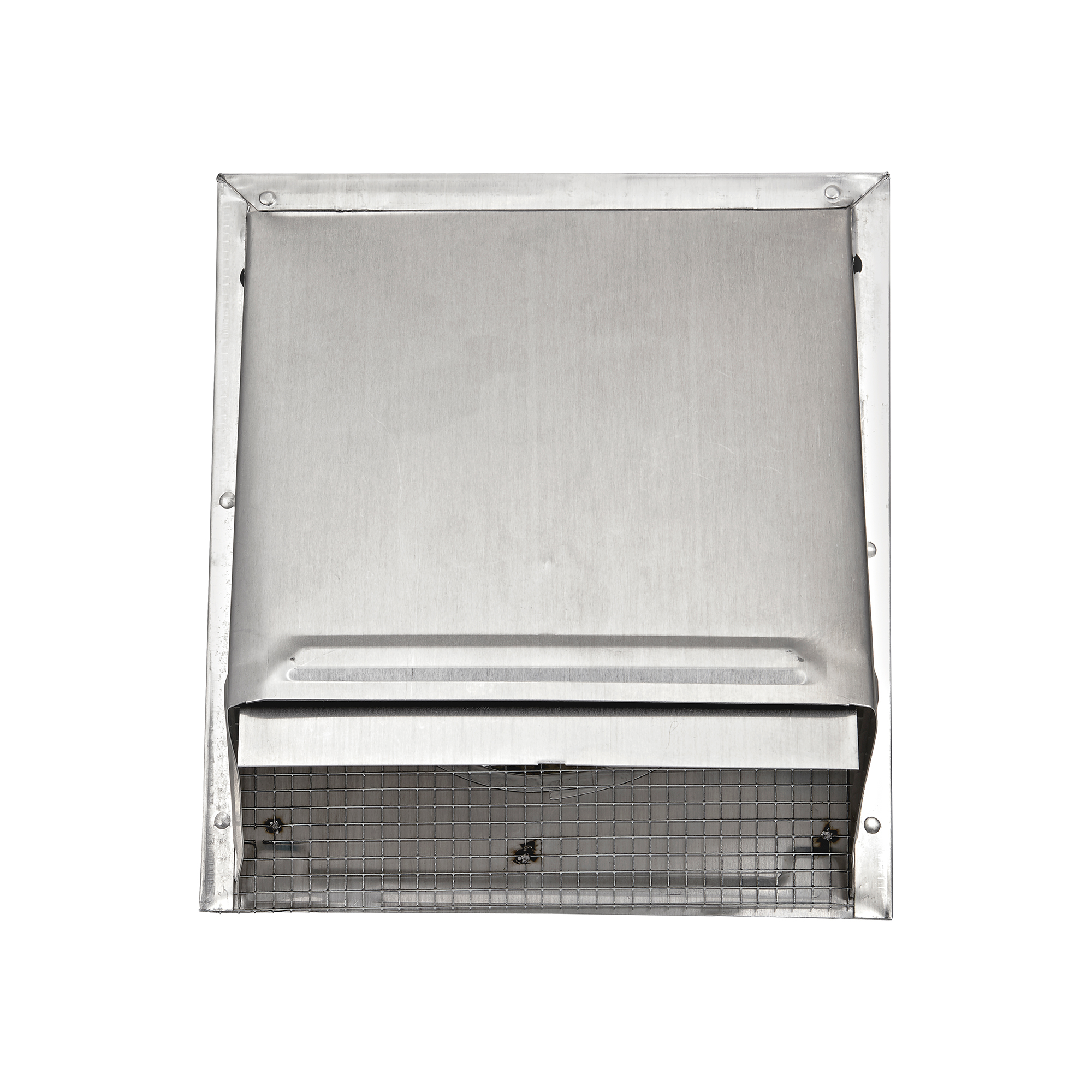 3460MS-6-04 Aluminum Wall Exhaust Hood Bath Fan Vent - Damper - Wire Mesh Screen - 6 inch Pipe - Front Opened