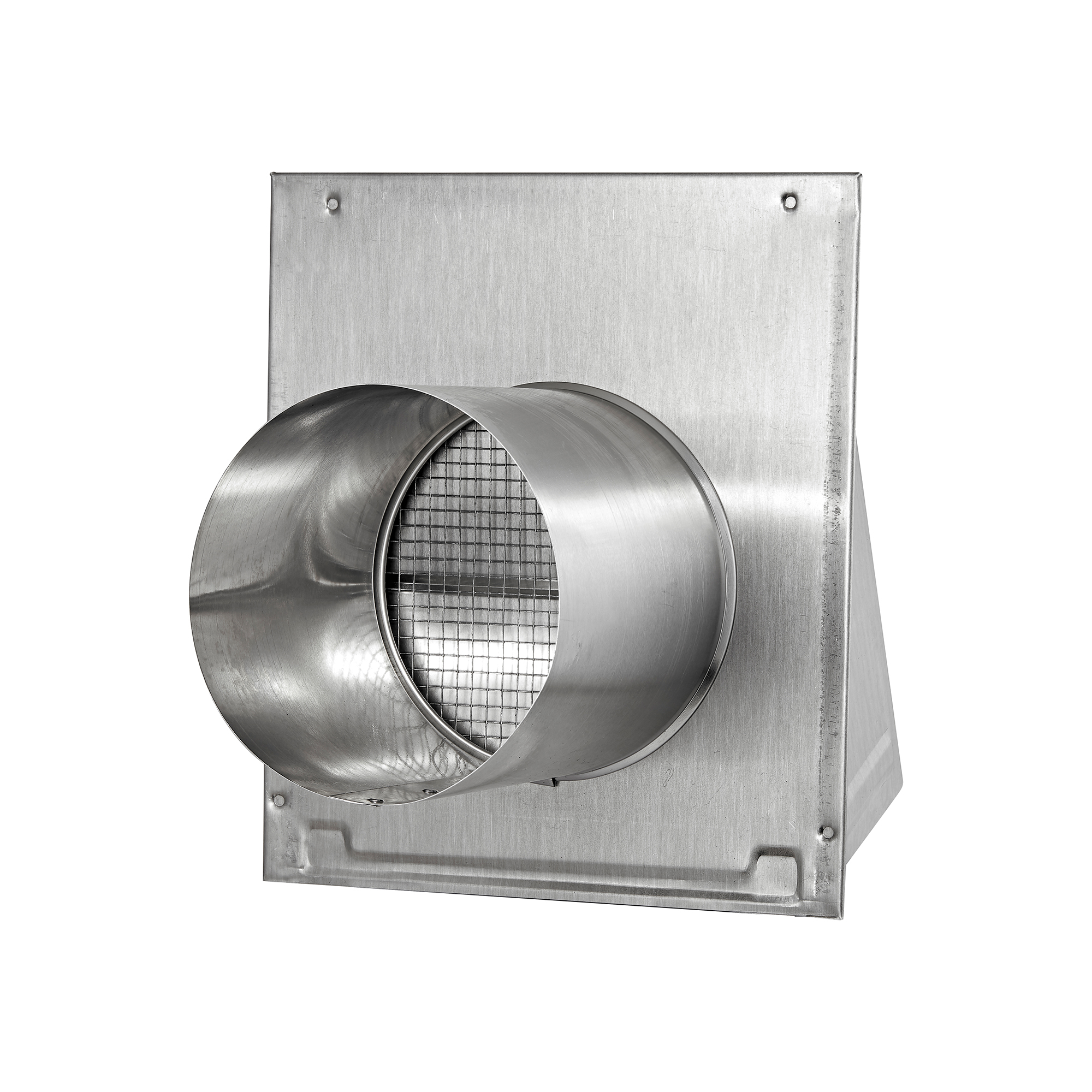 3460MS-6-06 Aluminum Wall Exhaust Hood Bath Fan Vent - Damper - Wire Mesh Screen - 6 inch Pipe - Back