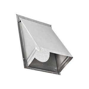 Aluminum Wall Fresh Air Intake Vent - Wire Mesh Screen (No Damper) - Flush Mount - Front