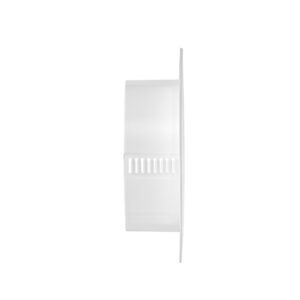 4 inch White Plastic Flush Mount Round Vent - Friction Fit - Side