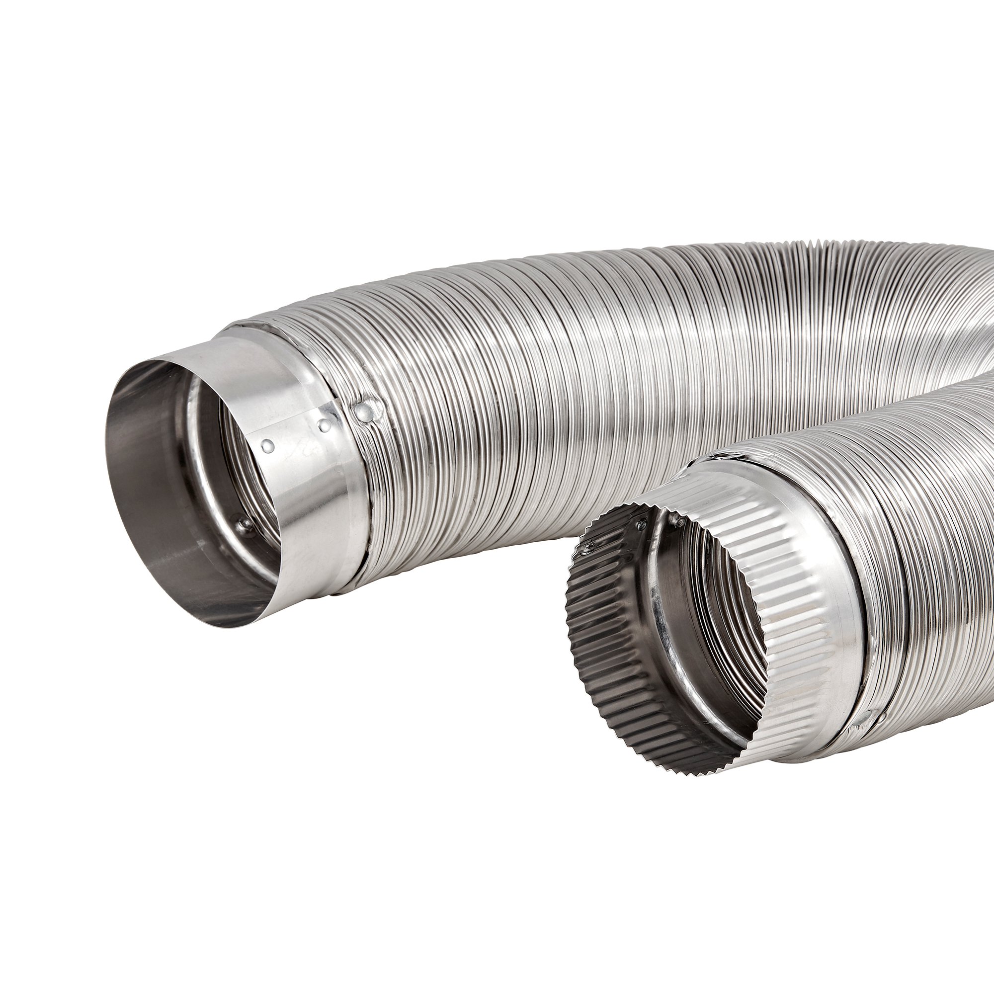 326ULC-B-02 4 inch x 6 foot UL 2158A Clothes Dryer Transition Duct (Semi-Rigid) - Quick Connect Collars - Ends