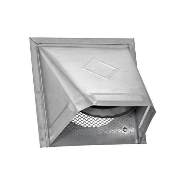 Galvanized Steel Wall Exhaust Hood Vent - Damper - Screen - Flush Mount - Front Open