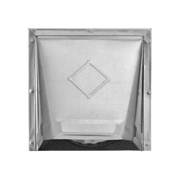 Galvanized Steel Wall Exhaust Hood Vent - Damper - Screen - Flush Mount - Front