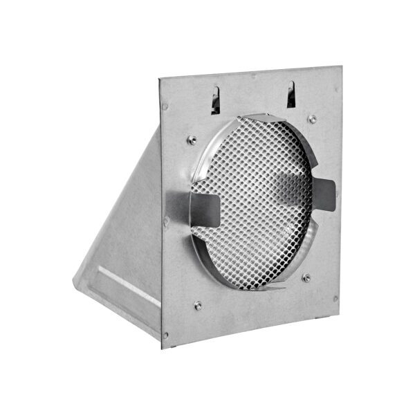 Galvanized Steel Wall Exhaust Hood Vent - Damper - Screen - Flush Mount - Back