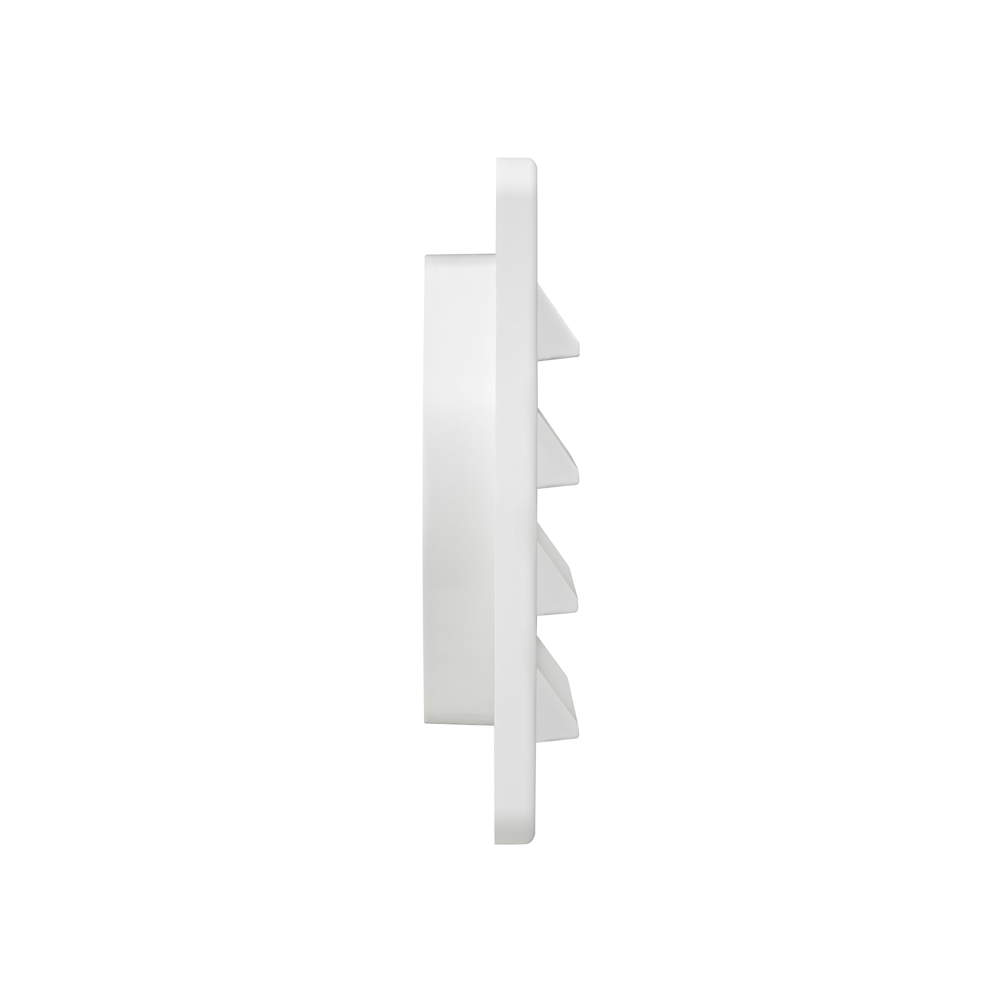 606WS-02 White Plastic Fresh Air Intake Vent (Rain Guard) - Metal Bug Screen - Side