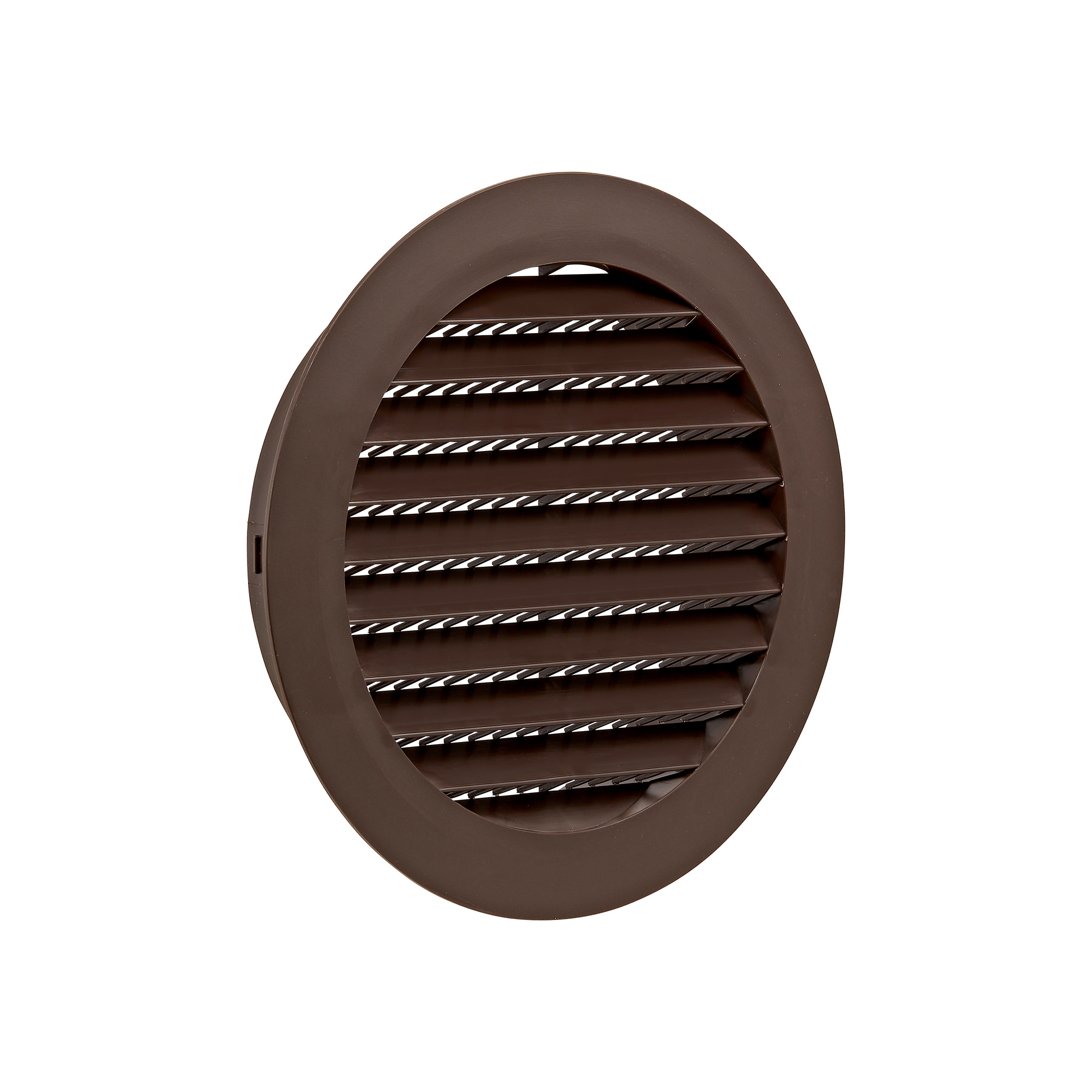 Brown Plastic Flush Mount Round Vent - Friction Fit - Angle