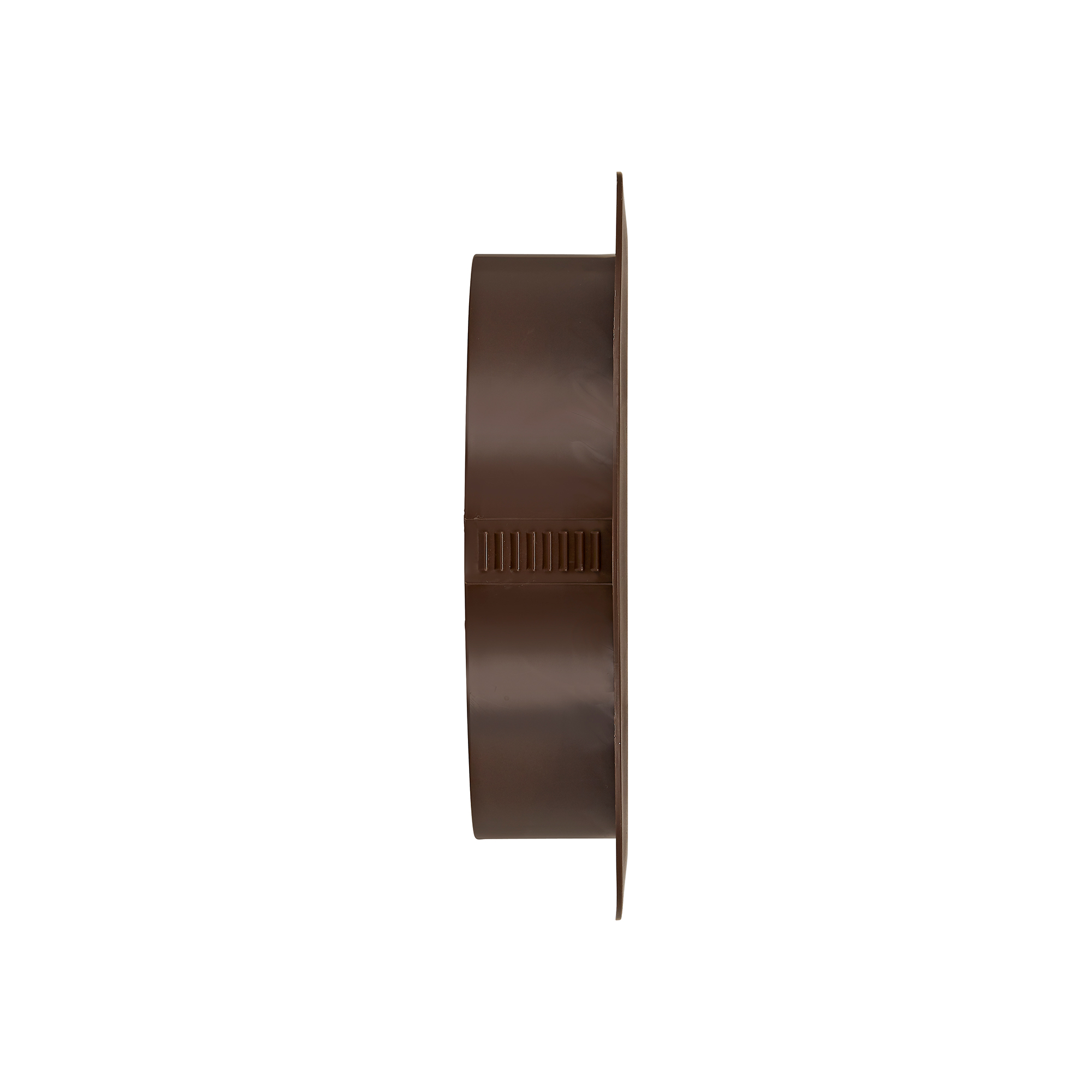 Brown Plastic Flush Mount Round Vent - Friction Fit - Side