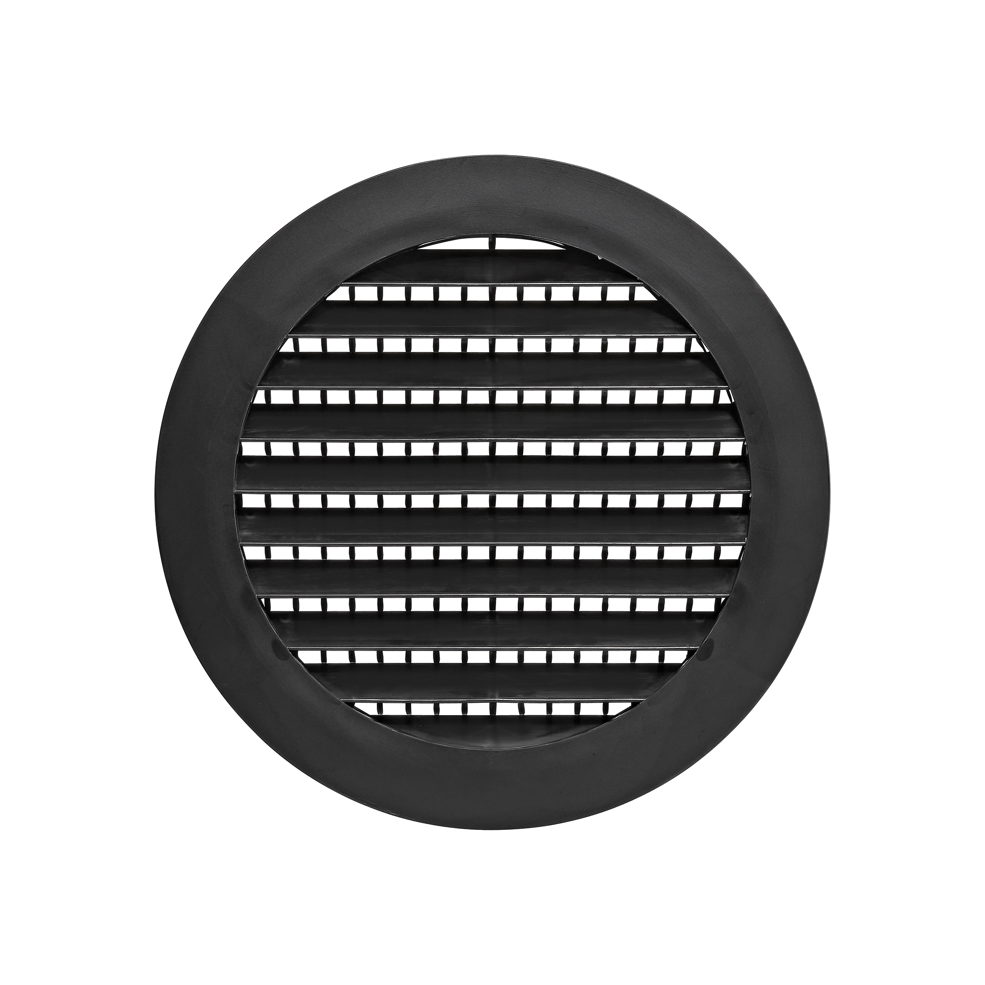 Black Plastic Flush Mount Round Vent - Friction Fit - Front