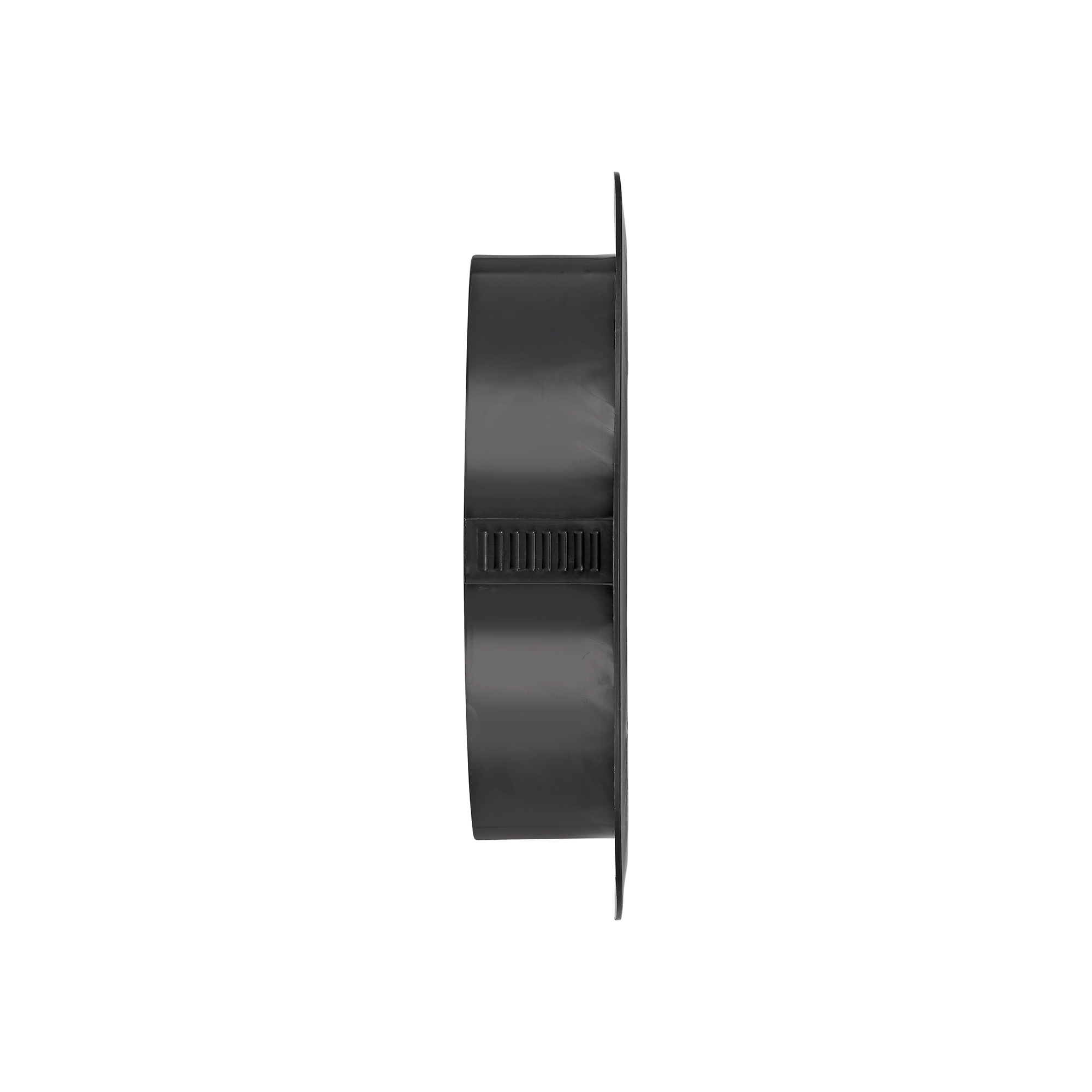 176BL-03 Black Plastic Flush Mount Round Vent - Friction Fit - Side