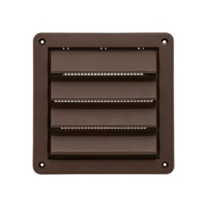 Brown Plastic Fresh Air Intake Vent (Rain Guard) - Removable Screen - Front