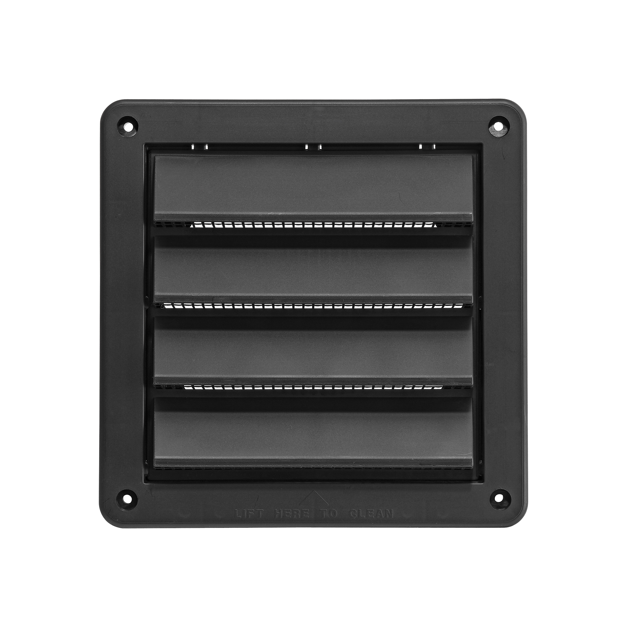 606BL-01 Black Plastic Fresh Air Intake Vent (Rain Guard) - Removable Screen - Front