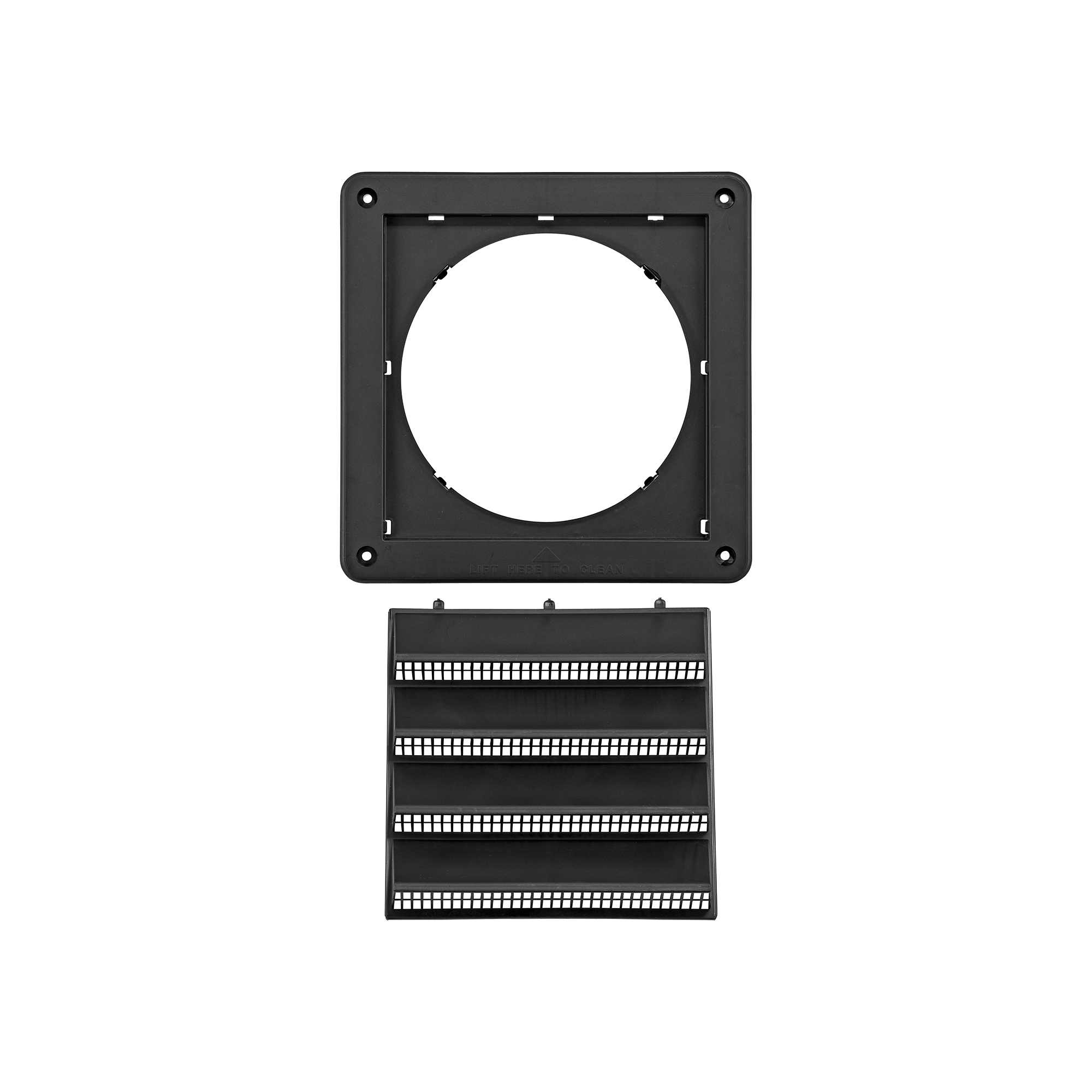 606BL-05 Black Plastic Fresh Air Intake Vent (Rain Guard) - Removable Screen - Unassembled