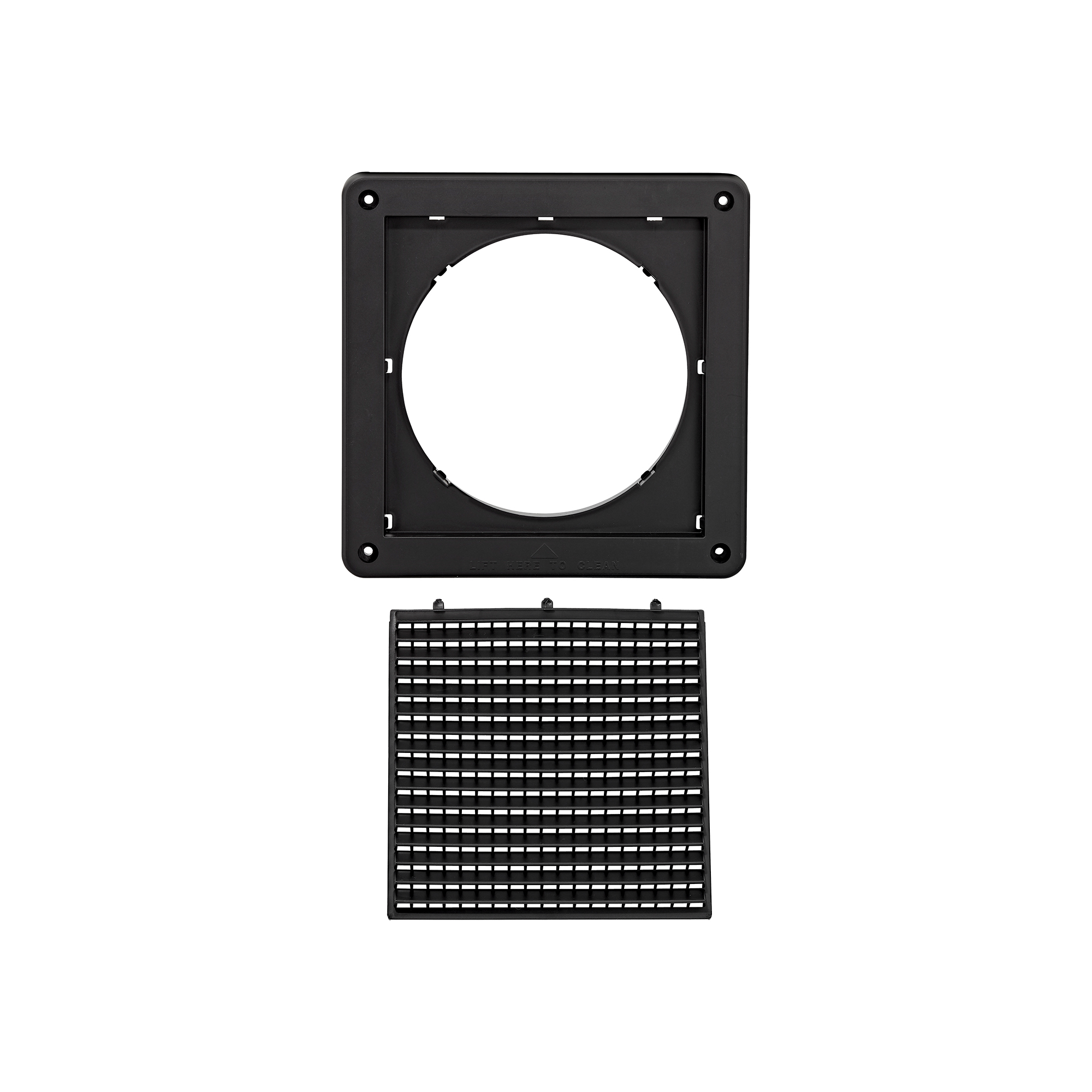 606BL-ML-05 Black Plastic Fresh Air Intake Vent (Mini Louver) - Removable Screen - Unassembled