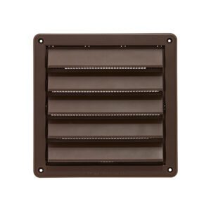 Brown Plastic Fresh Air Intake Vent (Rain Guard) - Removable Screen - Front