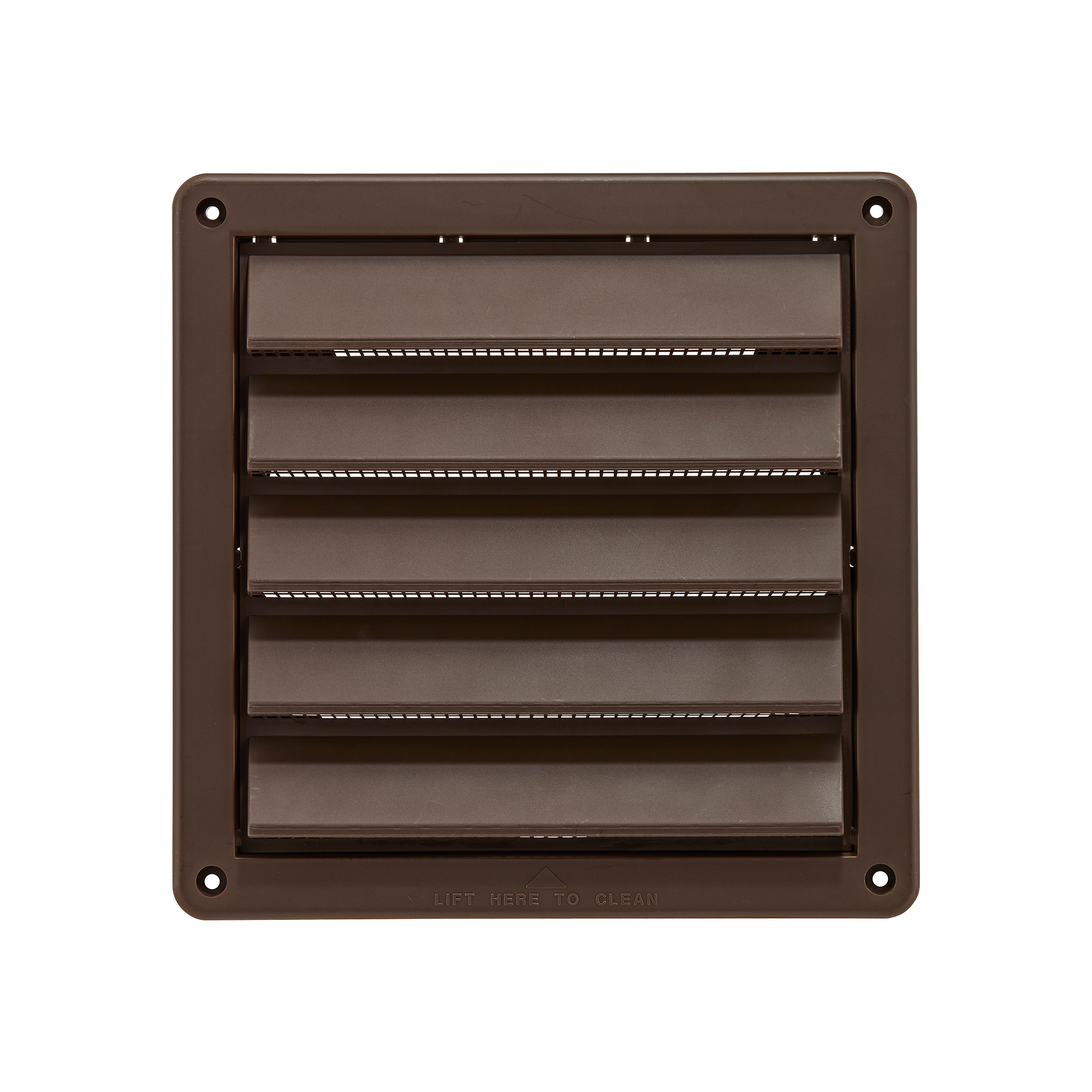 Brown Plastic Fresh Air Intake Vent (Rain Guard) - Removable Screen - Front