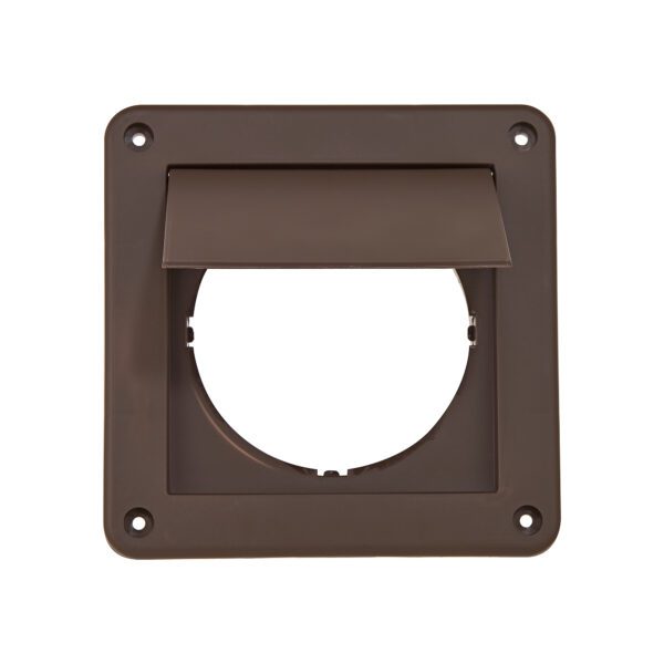 Brown Plastic Wall Exhaust Single Flap Dryer Vent - Front Opened