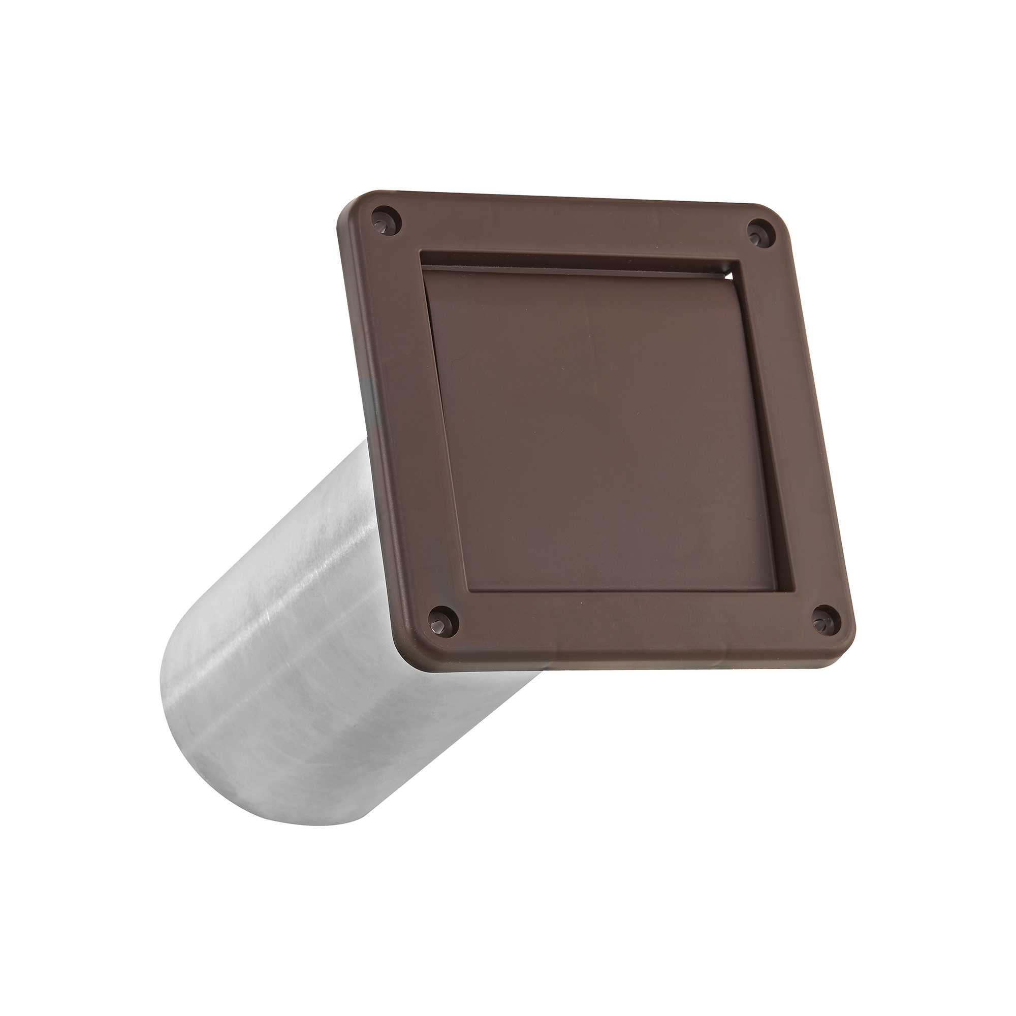 1422BTP-02 Brown Plastic Wall Exhaust Single Flap Dryer Vent - 11 inch Pipe - Angle