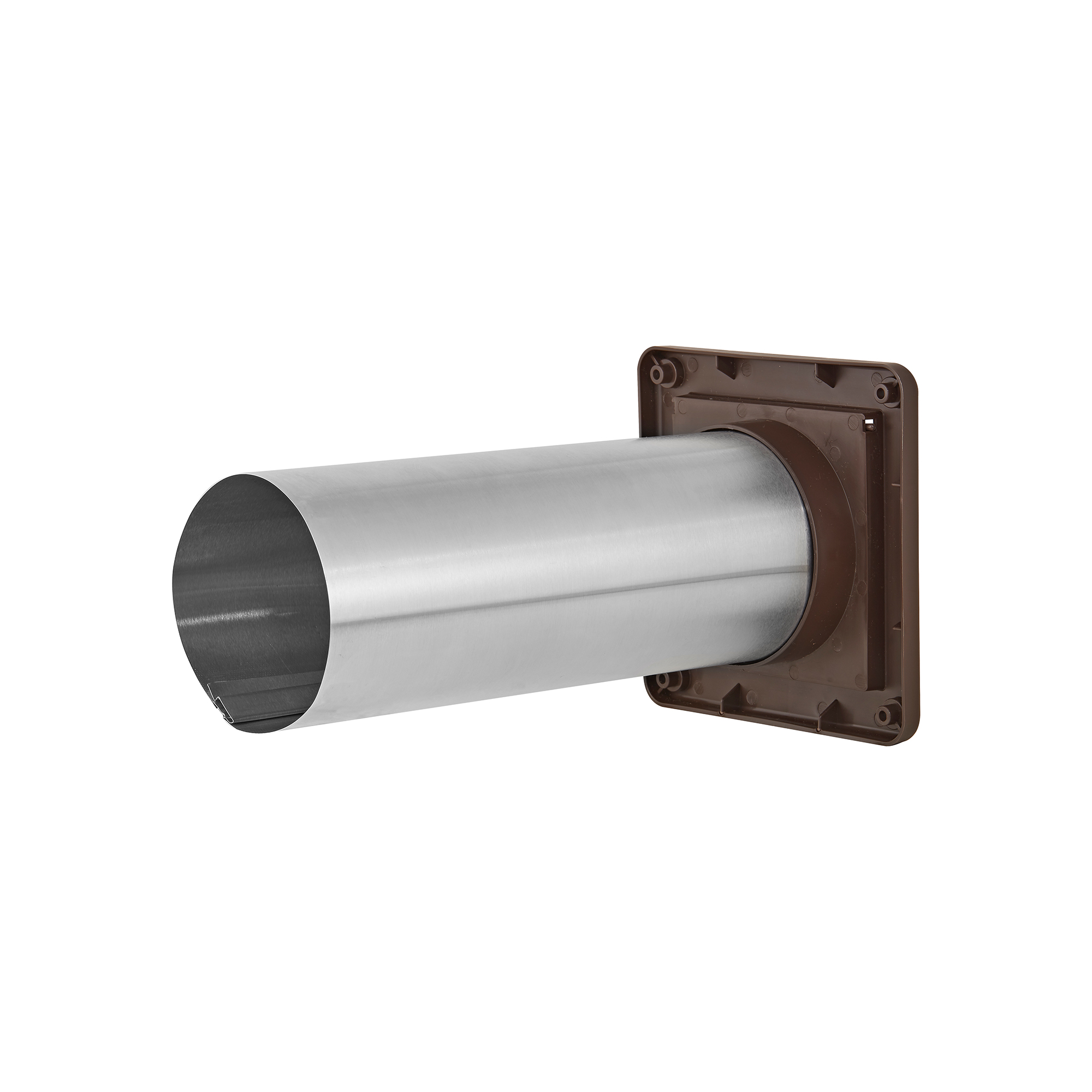 1422BTP-04 Brown Plastic Wall Exhaust Single Flap Dryer Vent - 11 inch Pipe - Back