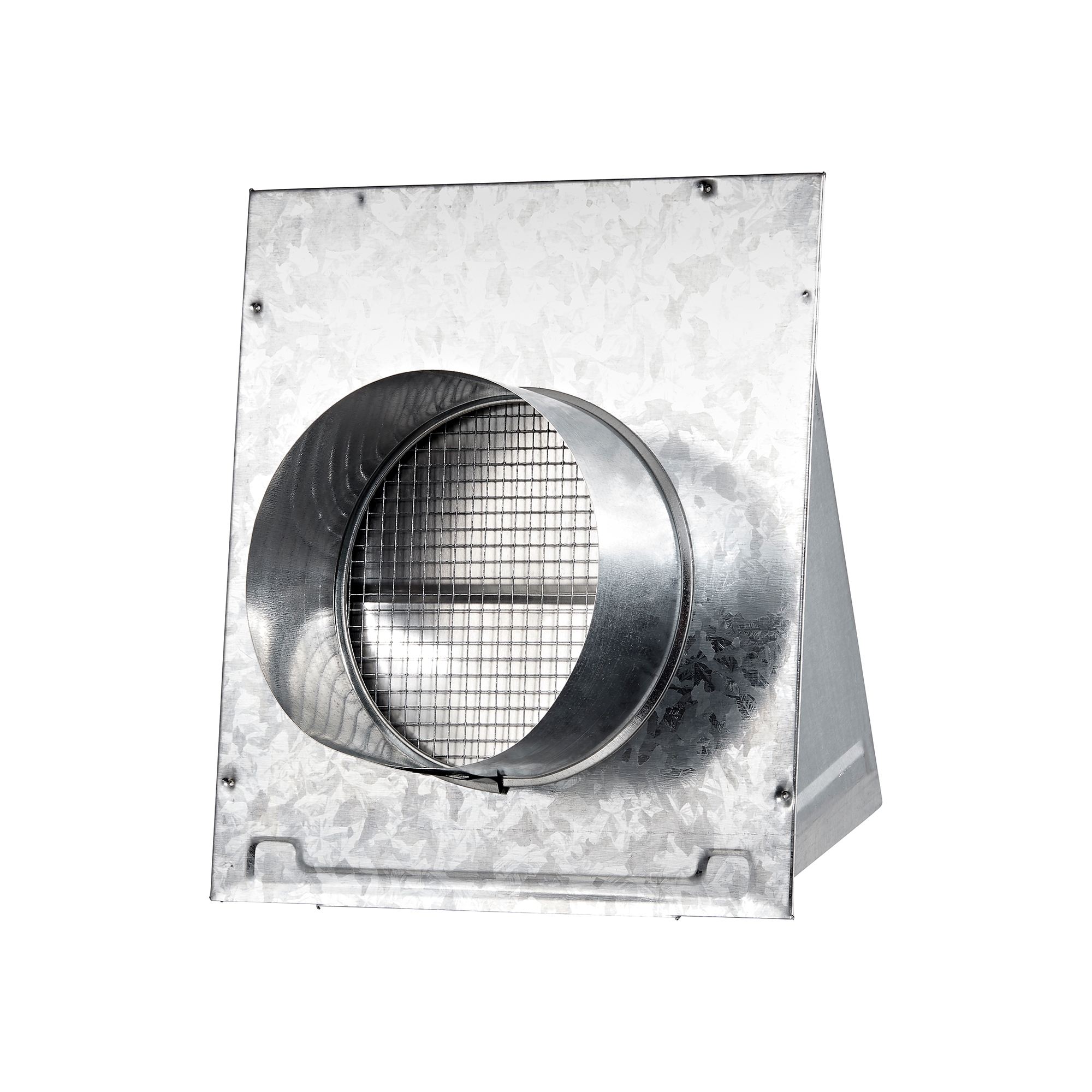 3460GMS-07 Galvanized Steel Wall Exhaust Hood Bath Fan Vent - Damper - Wire Mesh Screen - 3 inch Pipe - Back