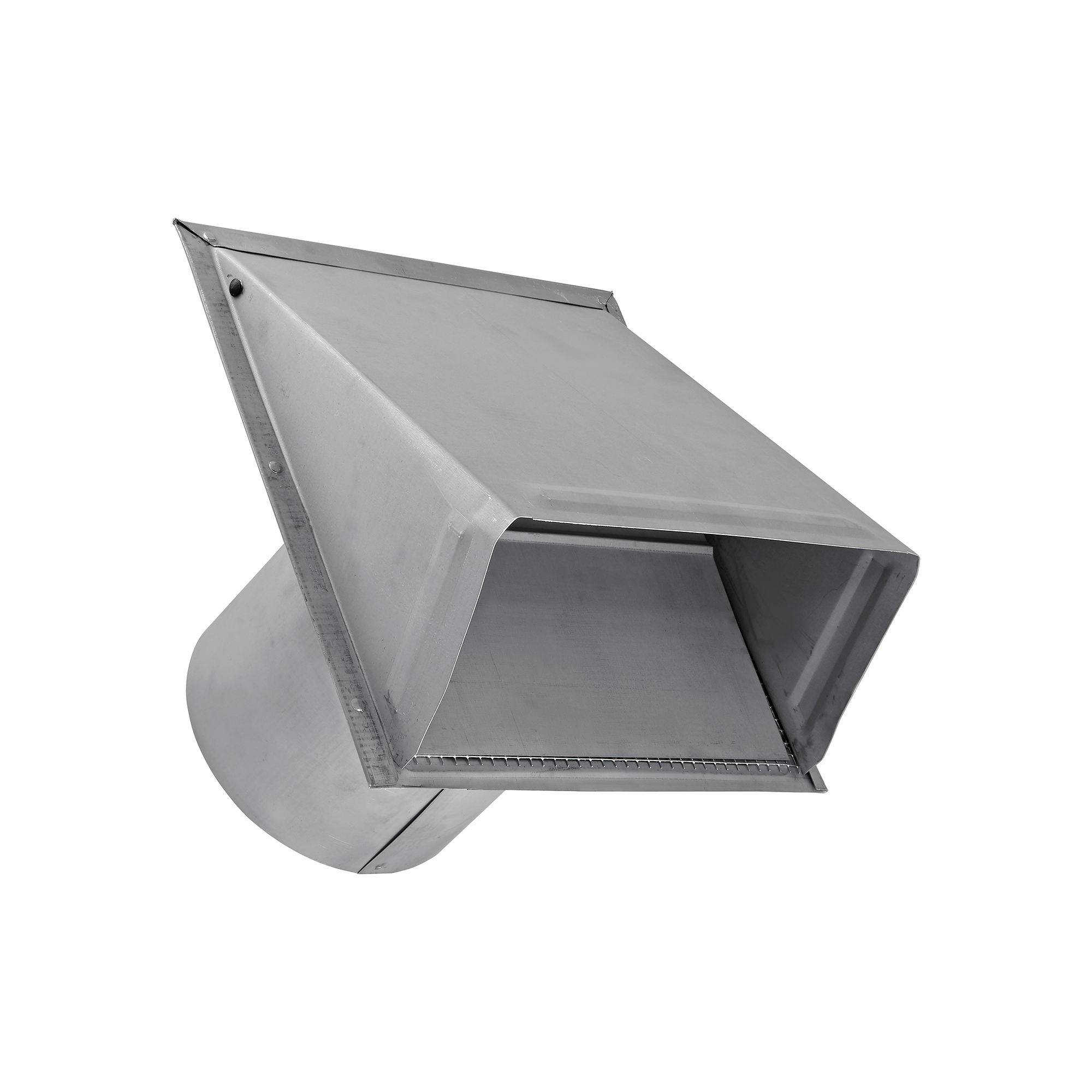 3460GMS-6-PG-02 (Paint Grade) Steel Wall Exhaust Hood Bath Fan Vent - Damper - Wire Mesh Screen - 6 inch Pipe - Closed Angle