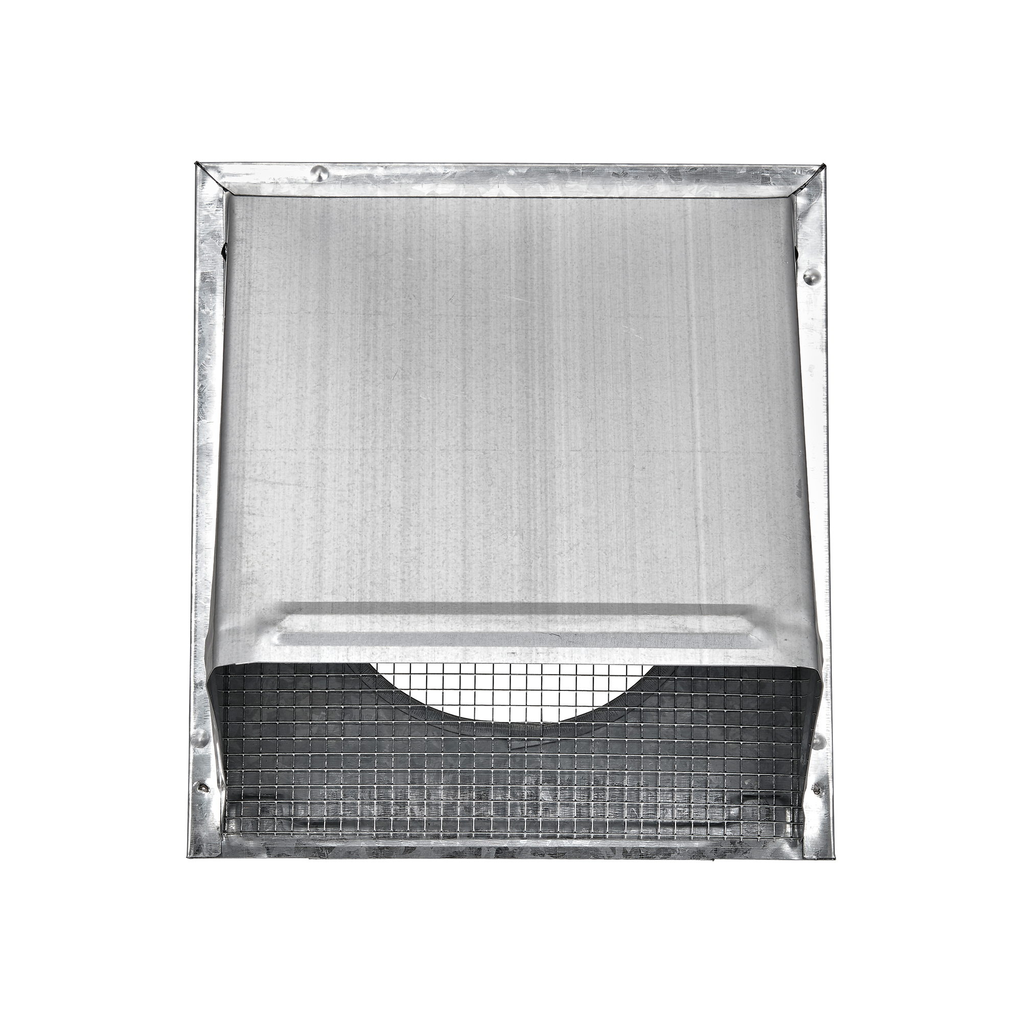 3460GNDMS-03 Galvanized Steel Wall Fresh Air Intake Vent (No Damper) Wire Mesh Screen - 3 inch Pipe - Front