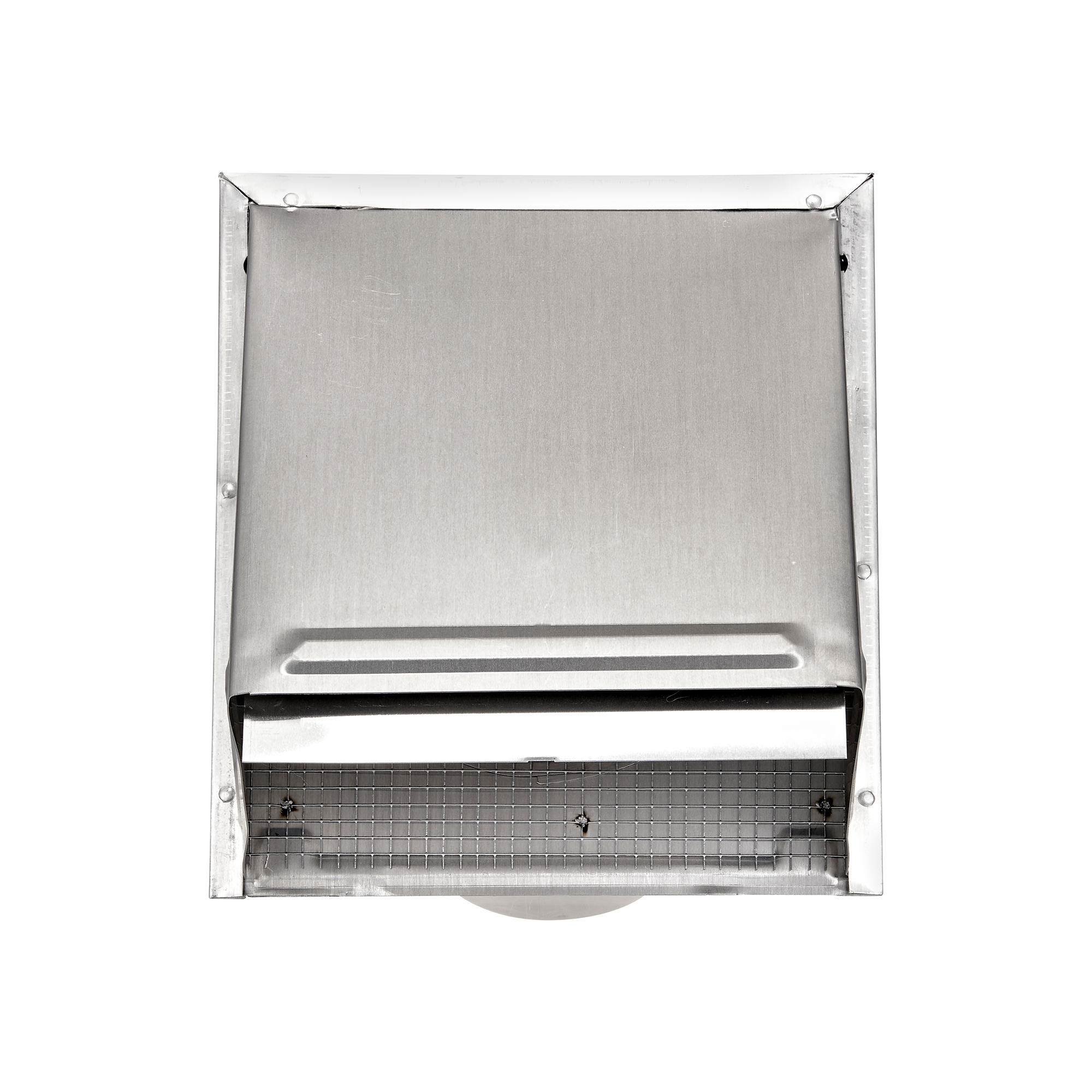 3460MS-11-04 Aluminum Wall Exhaust Hood Bath Fan Vent - Damper - Wire Mesh Screen - 11 inch Pipe - Front Opened
