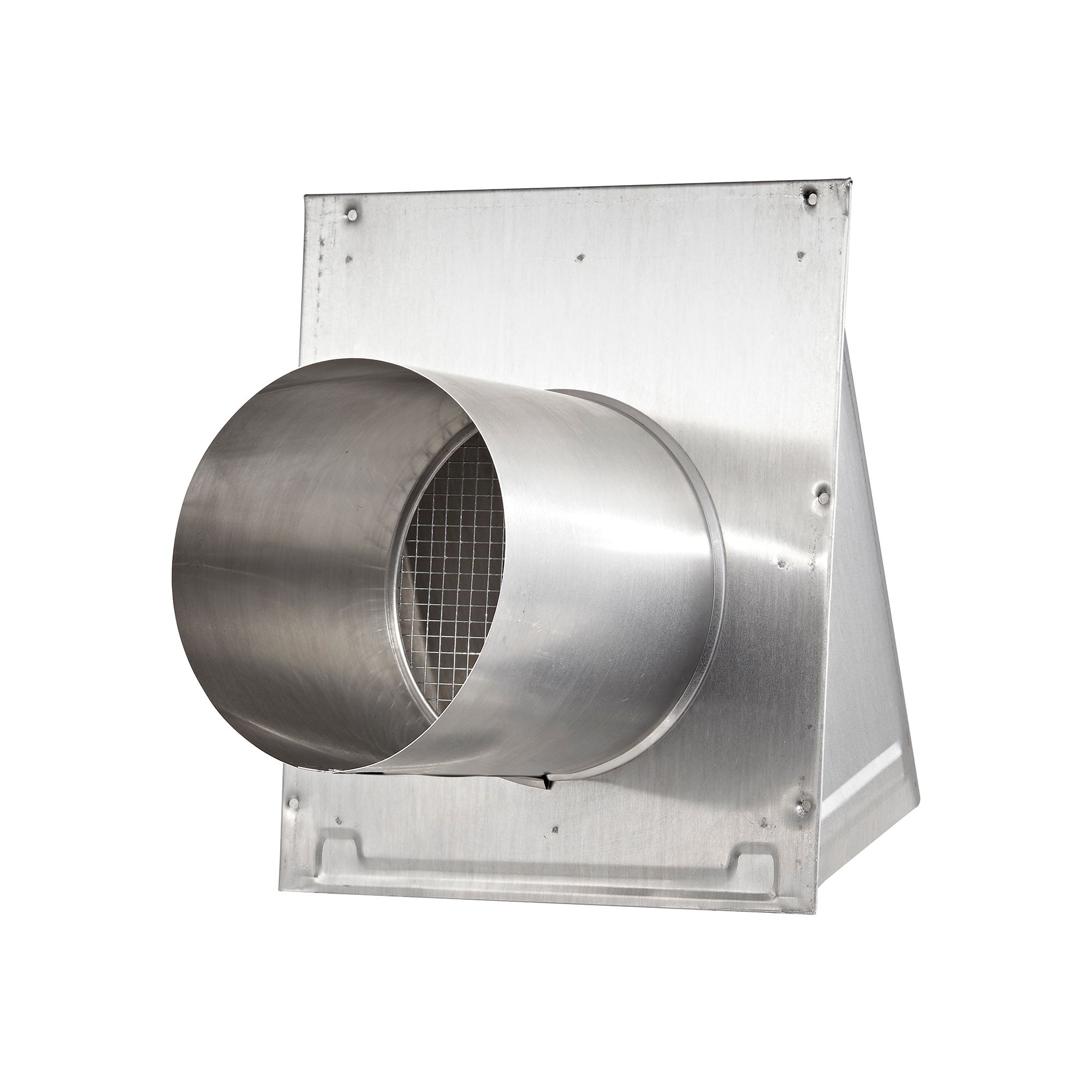 3460NDMS-6-05 Aluminum Wall Fresh Air Intake Vent (No Damper) Wire Mesh Screen – 6 inch Pipe - Back