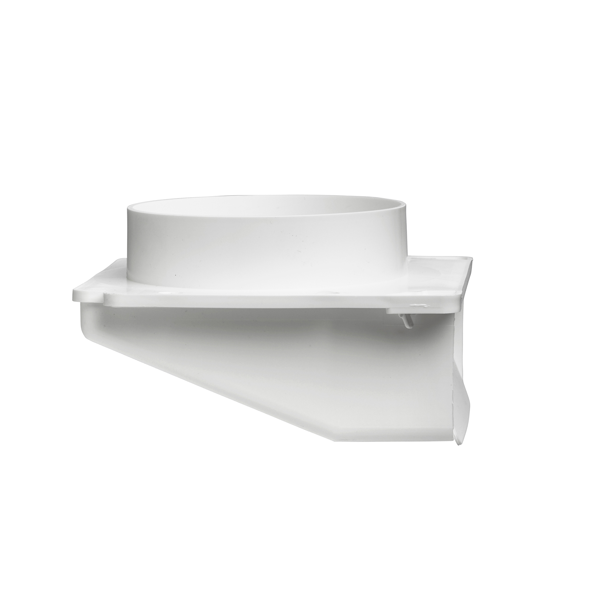 OLD143W-03 White Plastic Wall Exhaust Hood Bath Fan Vent - Spring Controlled Damper - Screen - Side
