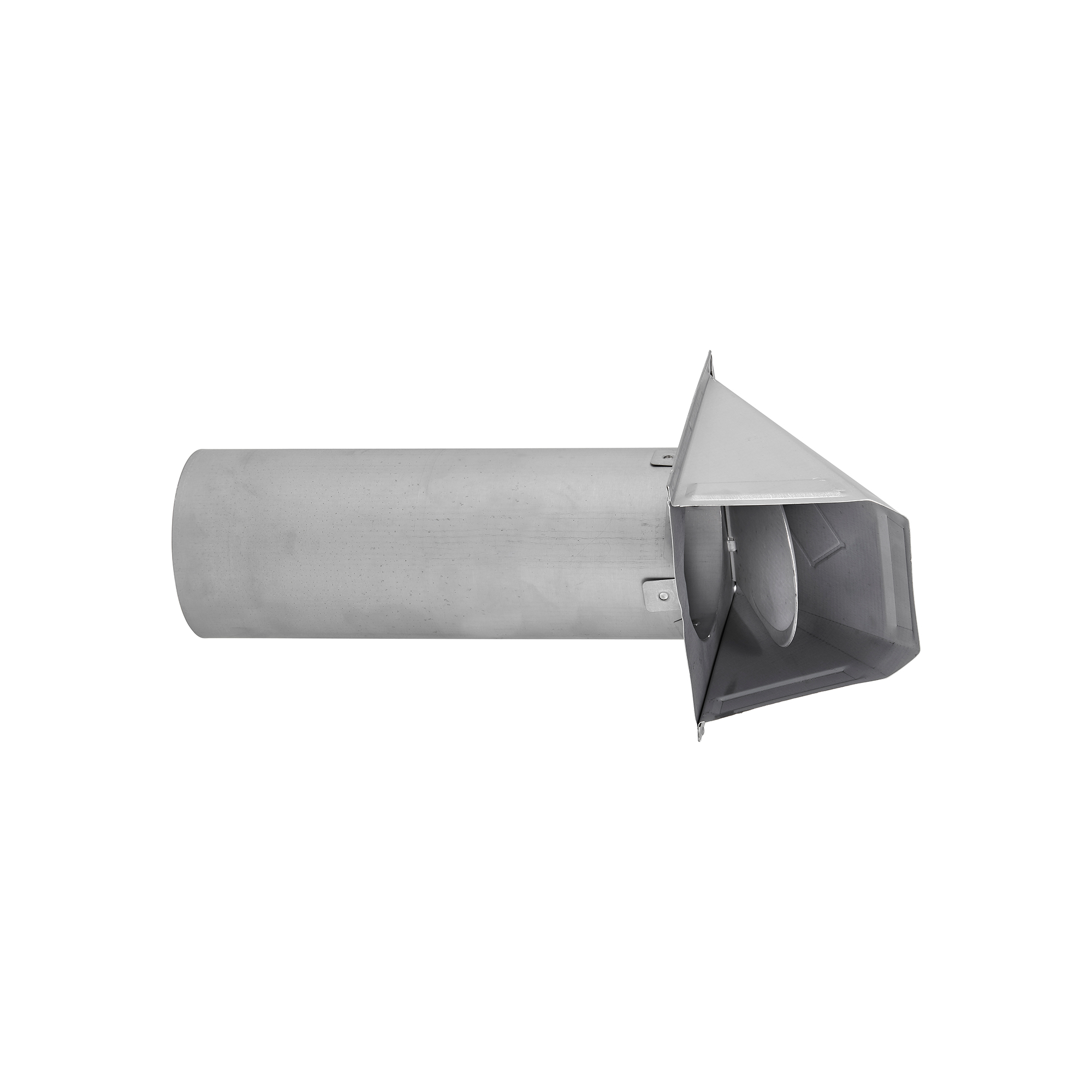 3440G-PG-03 4 inch (Paint Grade) Steel Wall Exhaust Hood Dryer Vent - Damper - 12 inch Pipe - Opened