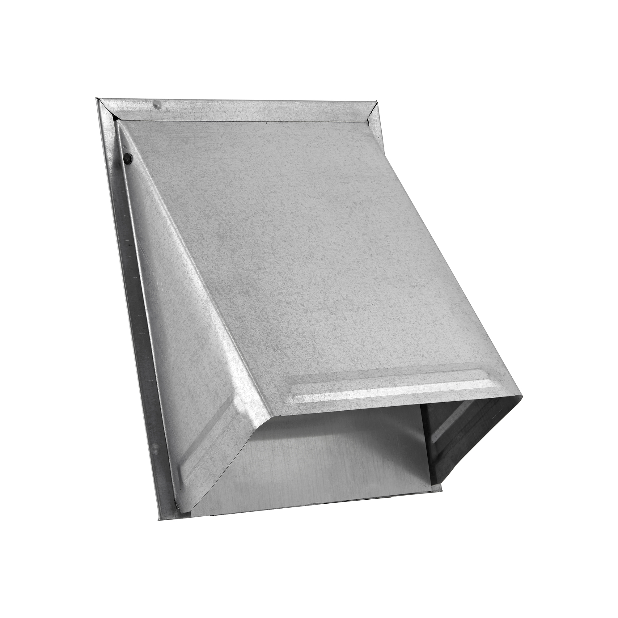 3460GMSNT-02 Galvanized Steel Wall Exhaust Hood Bath Fan Vent - Damper - Wire Mesh Screen - Flush Mount - Angle Closed