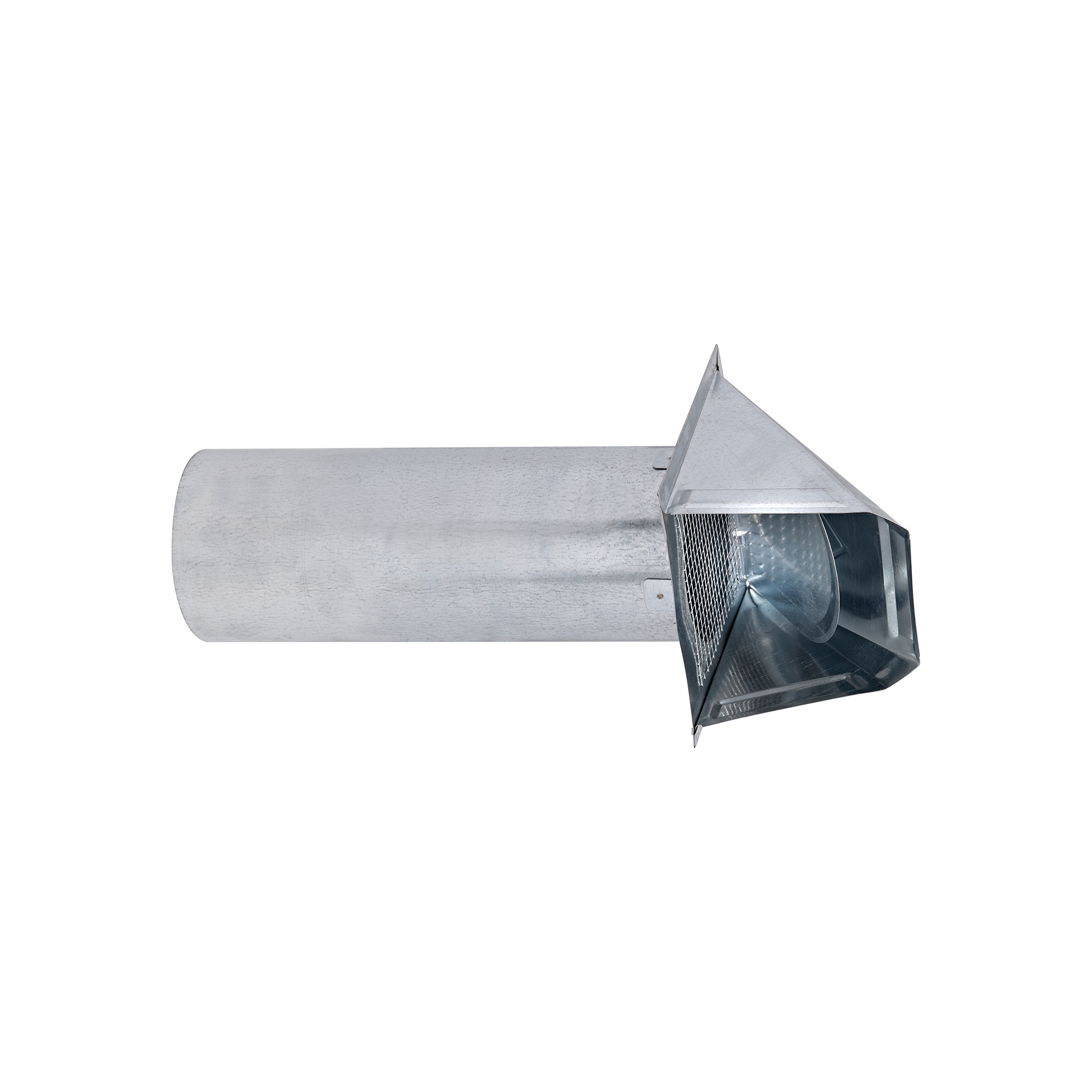 4 inch (26 Gauge) Galvanized Steel Wall Exhaust Hood Bath Fan Vent - Damper - Screen - 11 inch Pipe - Side Open